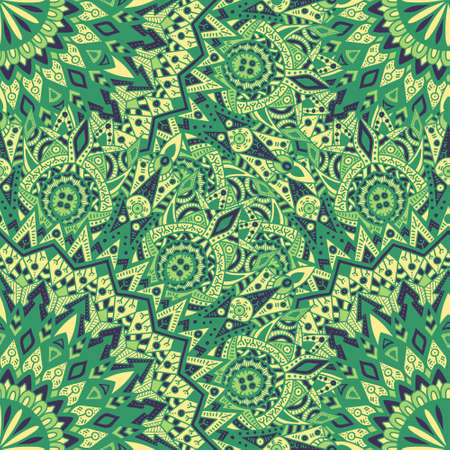 Tribal mandala vector seamless pattern. Vintage design for printing. Hand drawn background. Islam, Arabic, Indian, ottoman oriental ornament.のイラスト素材