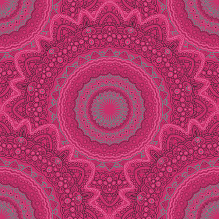 Tribal mandala vector seamless pattern. Vintage design for printing. Hand drawn background. Islam, Arabic, Indian, ottoman oriental ornament.のイラスト素材