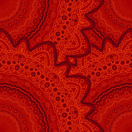 Tribal mandala vector seamless pattern. Vintage design for printing. Hand drawn background. Islam, Arabic, Indian, ottoman oriental ornament.のイラスト素材