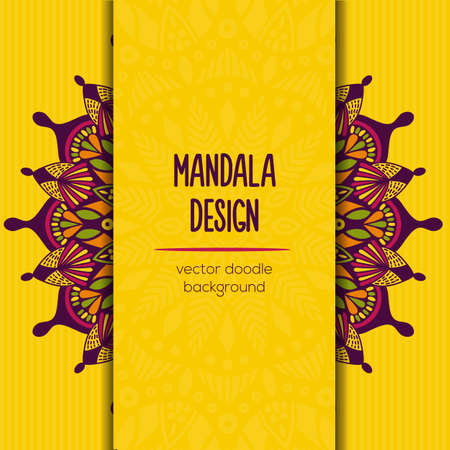 Vector mandala decor for your design with abstract ornament. Vector trinal business card. Oriental design Layout. Islam, Arabic, Indian, ottoman motifs.のイラスト素材