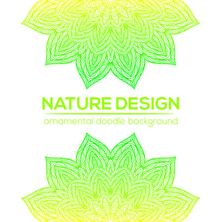 Tribal mandala design set. Vintage decorative elements. Ornamental business cards. Oriental, vector illustration. nature motifs. Doodle ornaments.のイラスト素材
