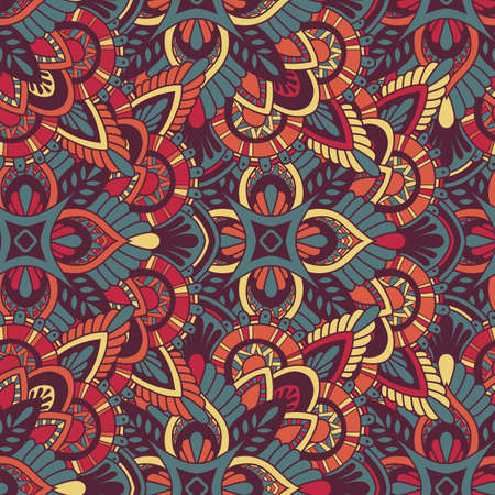 Mandala vector ornament. Vintage decorative elements. Hand drawn oriental background. Tribal motifs.のイラスト素材