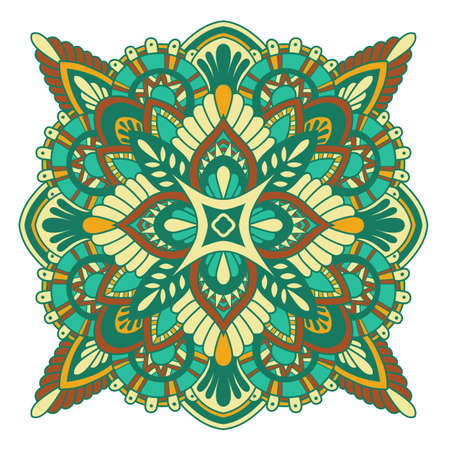 Mandala vector ornament. Vintage decorative elements. Hand drawn oriental illustration. Tribal motifs.のイラスト素材