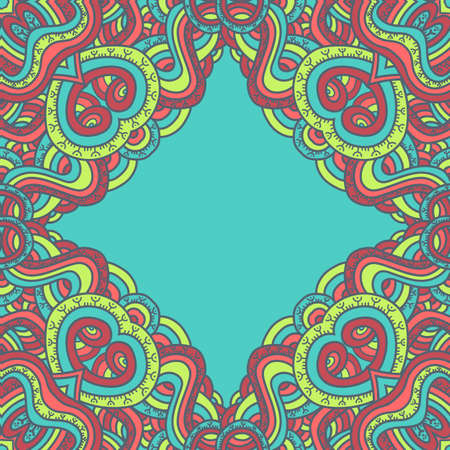 Mandala vector ornament. Vintage decorative elements. Hand drawn oriental background. Tribal motifs.のイラスト素材