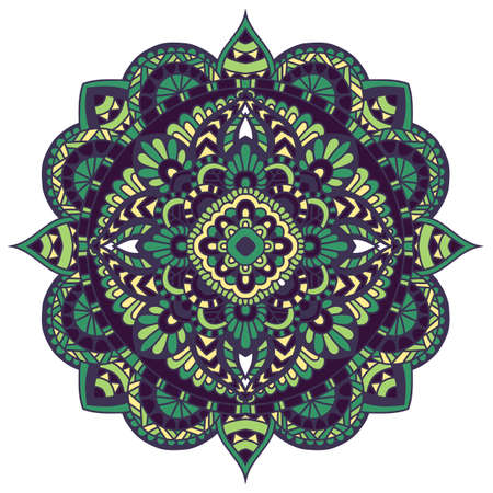 Mandala vector ornament. Vintage decorative elements. Hand drawn oriental background. Tribal motifs.のイラスト素材