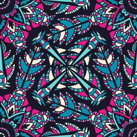 Mandala vector ornament. Vintage decorative elements. Hand drawn oriental background.のイラスト素材