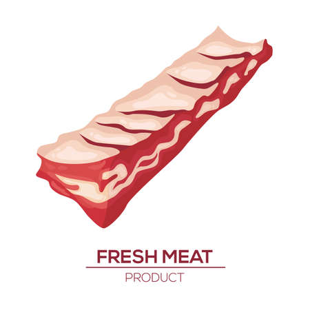 Fresh meat icons in style flat. Vector isoletad objects. Gastronomic products.のイラスト素材