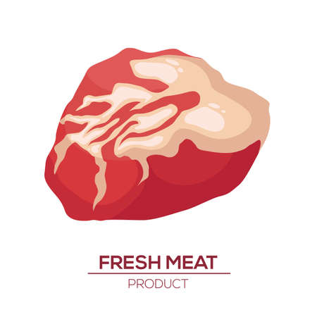Fresh meat icons in style flat. Vector isoletad objects. Gastronomic products.のイラスト素材
