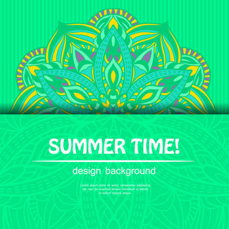 Summer mandala design. Ethnic background.のイラスト素材