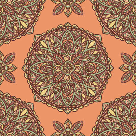 Tribal vector mandala. Vintage design for printing. Hand drawn background.のイラスト素材