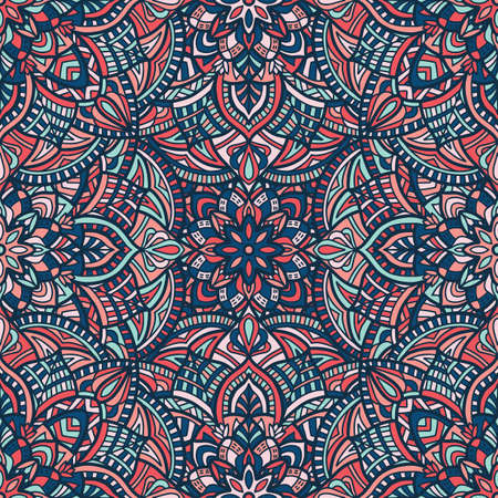 Tribal vector mandala. Vintage design for printing. Hand drawn background.のイラスト素材