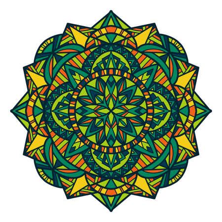 Tribal vector mandala. Vintage design for printing. Hand drawn background.のイラスト素材