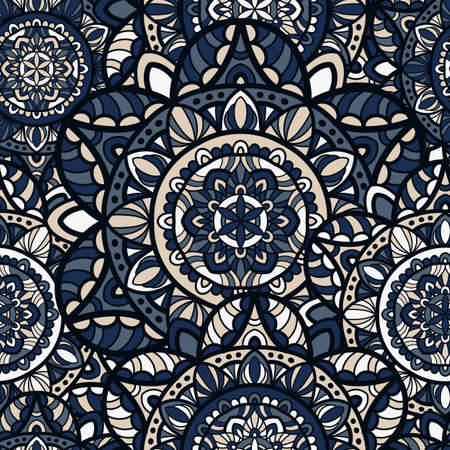 Tribal vector mandala. Vintage design for printing. Hand drawn background.のイラスト素材