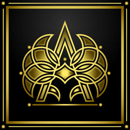 Letter A Luxury, Elegant design for the mascot with the intials Aのイラスト素材