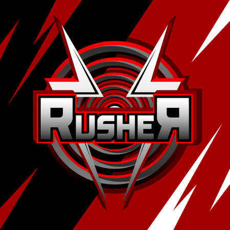 Mascot rusher vector. E -sport for gaming, symbolizes the character's abilities.のイラスト素材