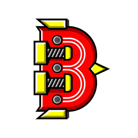 Letter B mascot vector design. Robot cartoon shape.のイラスト素材