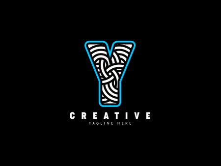 Y letter monogram  . Unique stylish. Abstract bold lines.のイラスト素材