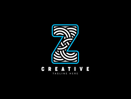 Z letter monogram . Unique stylish. Abstract bold lines.のイラスト素材