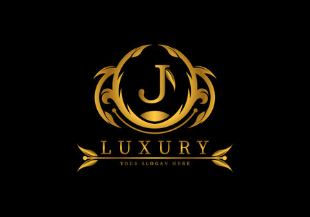 Letter J Luxury Logo template vector for brand, company or fashion.のイラスト素材