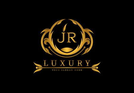 Initial JR Luxury Logo template vector for brand, company or fashion.のイラスト素材