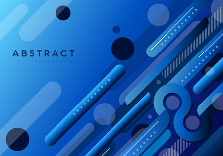 Abstract Blue Shapes Element Wallpaper Background, Template Design.のイラスト素材