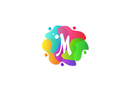Letter M Logotype Gradient Colorful, Logo Template Design Vector.のイラスト素材