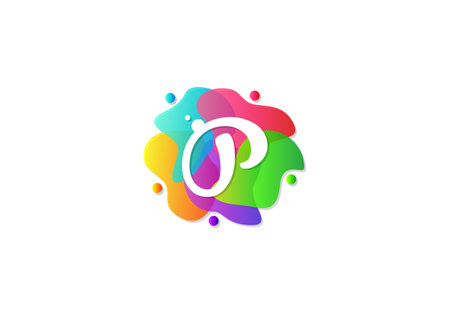 Letter P Logotype Gradient Colorful, Logo Template Design Vector.のイラスト素材