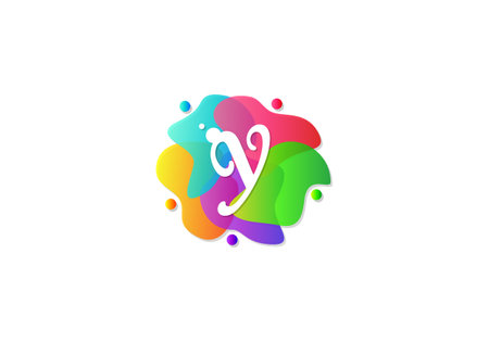 Letter Y Logotype Gradient Colorful, Logo Template Design Vector.のイラスト素材