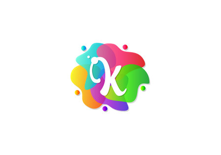 Letter K Logotype Gradient Colorful, Logo Template Design Vector.のイラスト素材