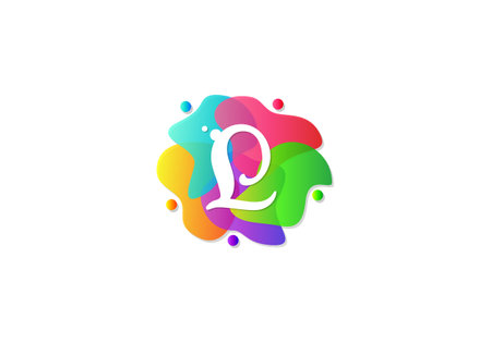 Letter L Logotype Gradient Colorful, Logo Template Design Vector.のイラスト素材