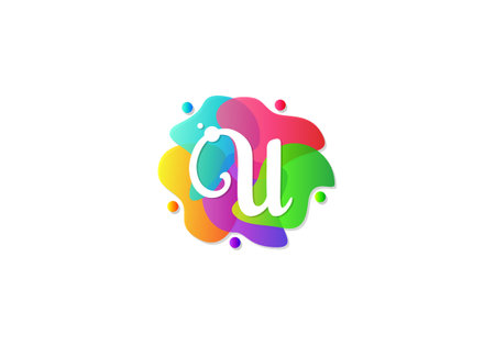 Letter U Logotype Gradient Colorful, Logo Template Design Vector.のイラスト素材