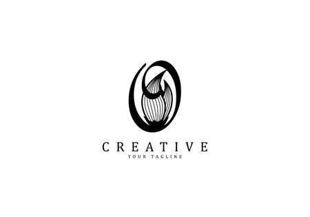 Letter O linked floral calligraphy, Design logo template.のイラスト素材