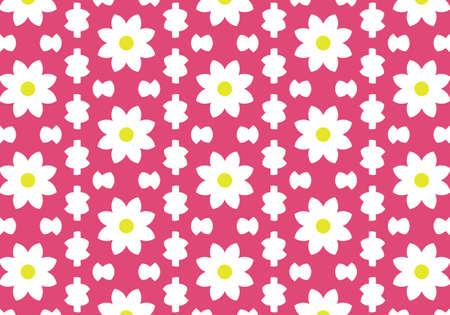 Seamless Pattern Minimalist Flowers Vector, Simple designのイラスト素材