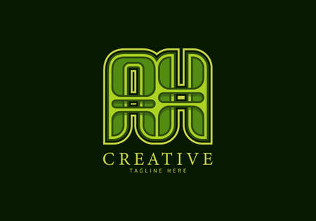 Initial AH Letter Unique Logo, Modern design, suitable for templates or brands.のイラスト素材