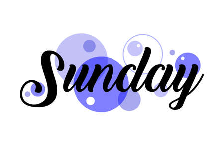 Sunday writing text vector, Simple designのイラスト素材