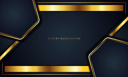 Luxury Dark Blue Background With a golden color combination, perfect for templates, brochures, business cards, banners or wallpapers. elegant design.のイラスト素材