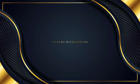 Luxury Dark Blue Background With a golden color combination, perfect for templates, brochures, business cards, banners or wallpapers. elegant design.のイラスト素材