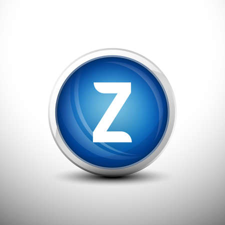 Letter Z in 3D Shiny Blue Keys for web Icons, Education Icons and Alphabet Icons. Vector Illustrationのイラスト素材