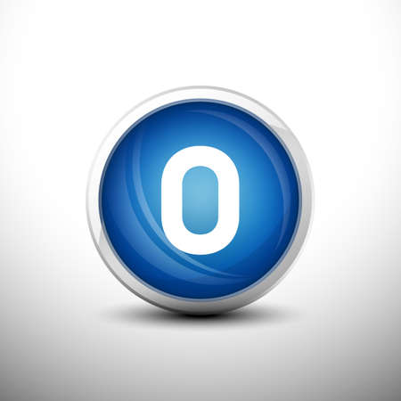 Letter O in 3D Shiny Blue Keys for web Icons, Education Icons and Alphabet Icons. Vector Illustrationのイラスト素材