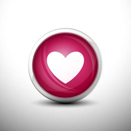 Heart in 3D Shiny Pink Keys for web Icons, Education Icons and Punctuation Icons. Vector Illustrationのイラスト素材