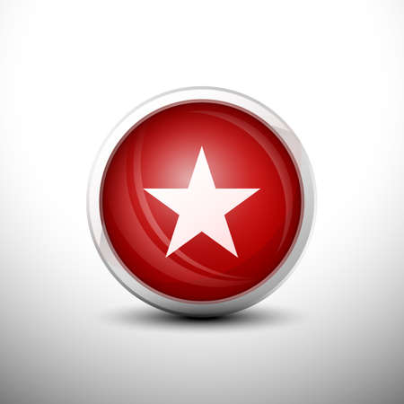 Star in 3D Shiny Red Keys for web Icons, Education Icons and Punctuation Icons. Vector Illustrationのイラスト素材