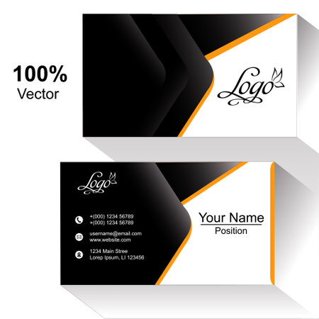 free gradation Business Card Designのイラスト素材