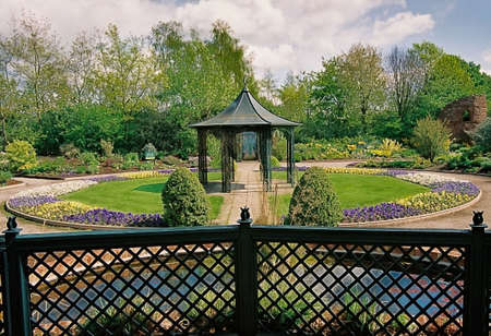 An English garden with a circular design.の写真素材