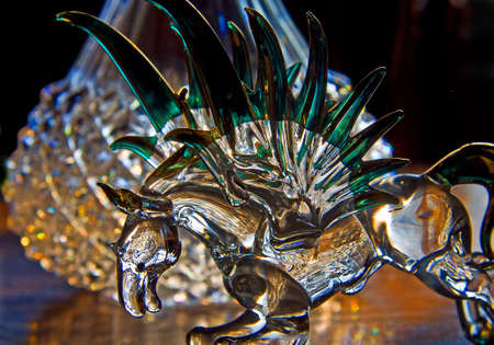 Ornamental glassware in the form of Pegasus, from Greek mythology.の写真素材
