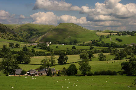 The Peake District National Park is mostly in Derbyshire and is an attractive hilly area of England.の写真素材