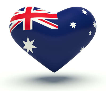 Heart with Australia flag colors. 3d render illustration.の写真素材