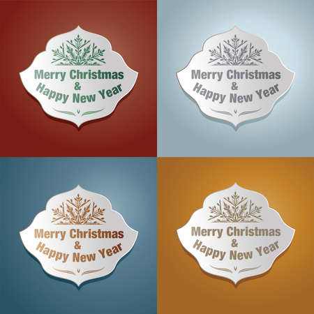 Set of Merry Christmas & Happy New Year Greeting Cards.のイラスト素材