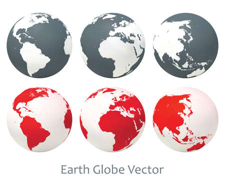 Earth globe set. Vector illustration.のイラスト素材