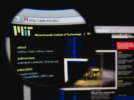 LISBON - JANUARY 25, 2014: Photo of Massachusetts Institute of Technology homepage on a monitor...