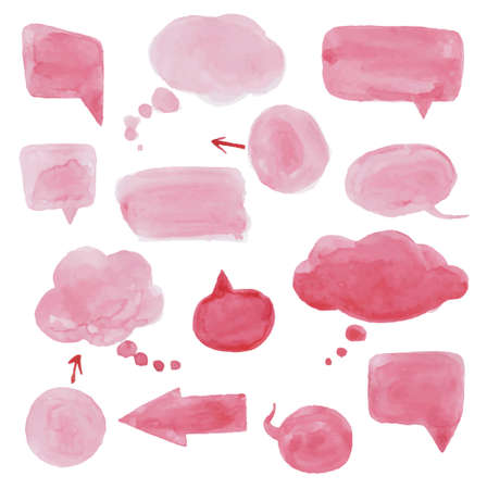 Watercolor Speech bubbles. のイラスト素材